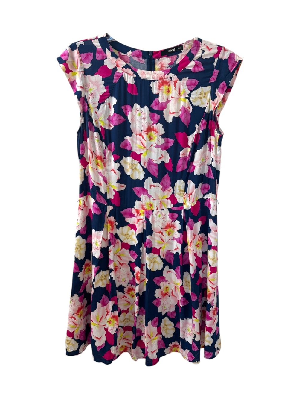 Oasis Sleeveless Floral A-Line Midi Dress Size 14